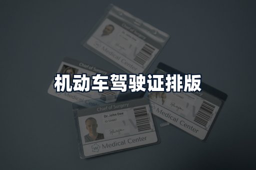 机动车驾驶证排版